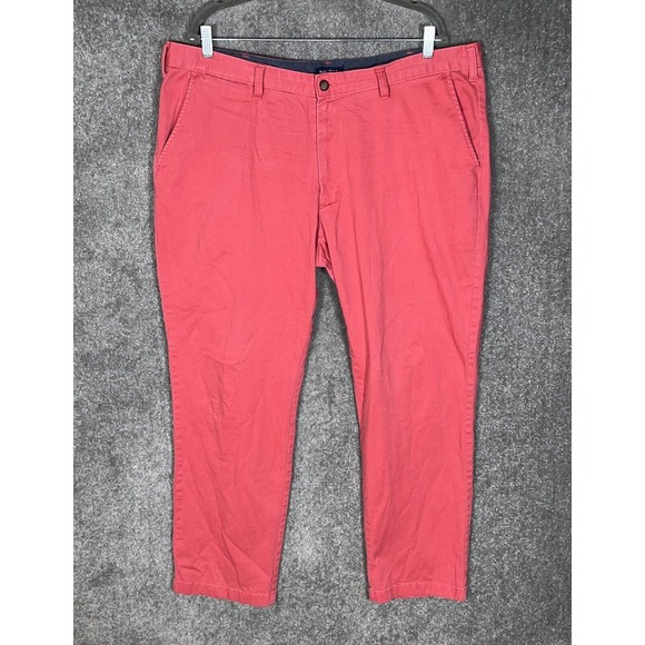 Nautica Flex Classic Fit‎ Straight Leg Chino Pants Mens Size 40x32 Coral Pink - Picture 1 of 13